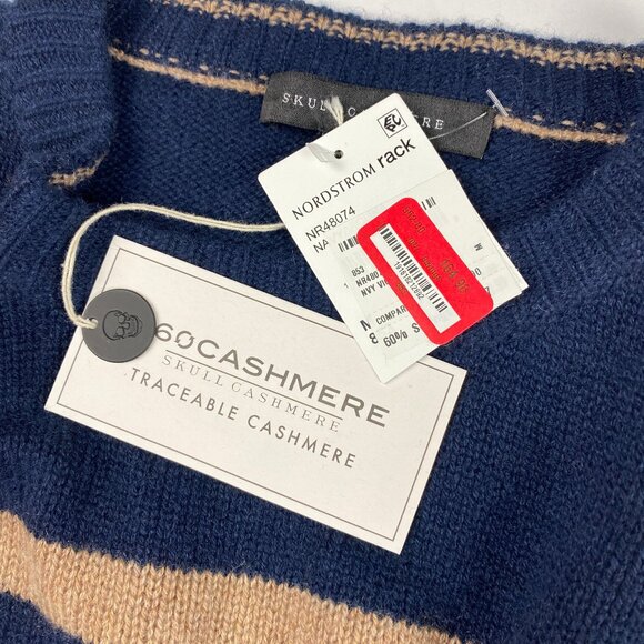 NWT Skull Cashmere 360 Cashmere Sweater Women's Size Medium Striped - Picture 9 of 16